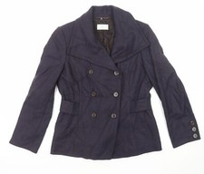 Elegance Womens Blue Geometric Jacket Size L Button