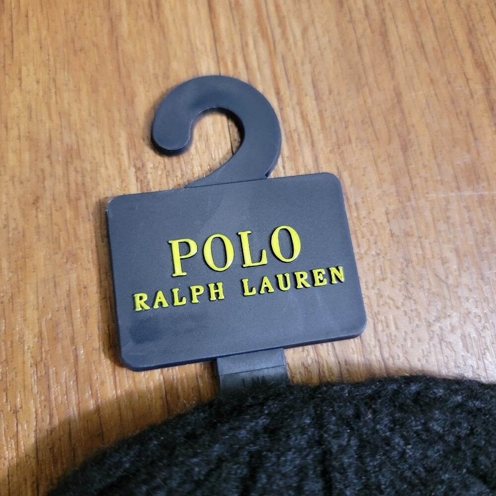 Polo Ralph Lauren Unisex Merino Cuffed Beanie Hat Pony Logo Black Red Wool New