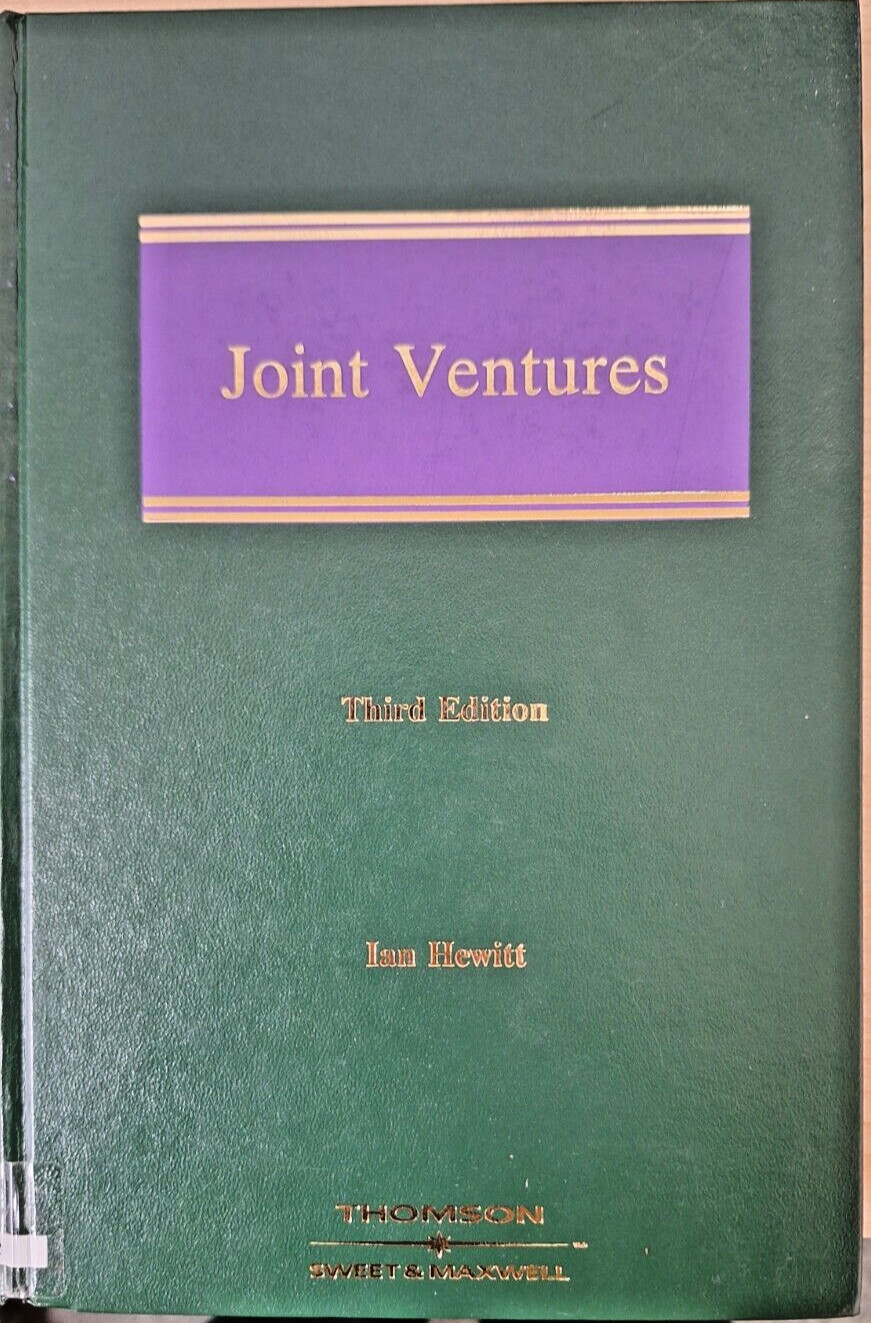 Hewitt on Joint Ventures 3rd Ed Ex Library in VGC