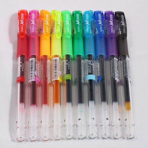 Dong-A Jellzone Gel Pens, Fine Point, Assorted Colors, 10 Pack Pouch - Picture 2 of 6