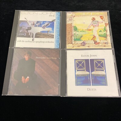 4 Elton John CDs Live Australia, G bye Yellow Brick Road, Love Songs, Duets