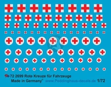 Peddinghaus 1/72 Axis & Allied Ambulance & Vehicle Red Cross Markings WWII 2699