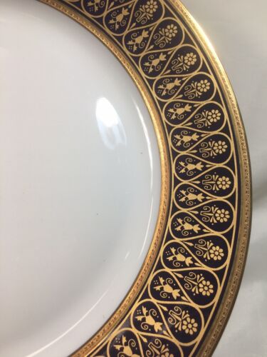 Chas Haviland Limoges Incrustation Polie a l'agate Cobalt 11.6 Inch CHOP PLATE - Picture 5 of 9
