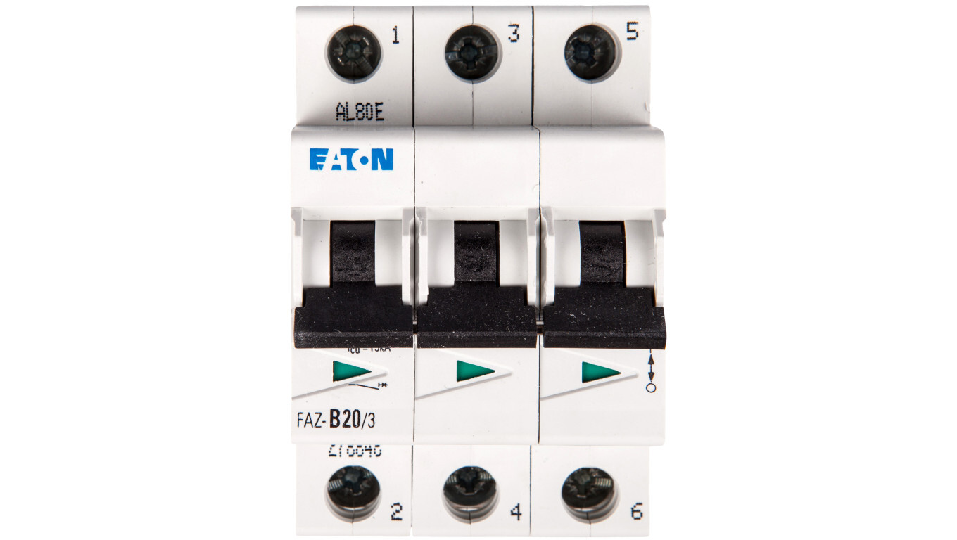 Miniature circuit breaker 3P B 20A 15kA AC FAZ B20 / 3 278848 /T2UK