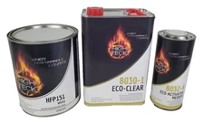 High Teck HFP151 GM 8554 White Basecoat Auto Paint Gallon & 8030 Clearcoat