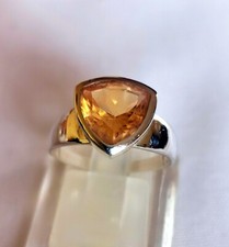 Ring mit  Citrin, 925er Silber, Gr. 19,1 - Gelb -