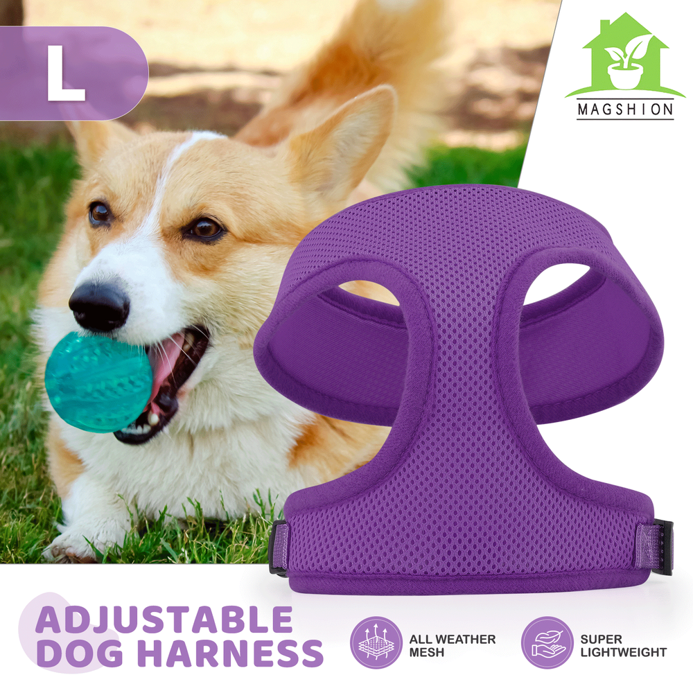 Dog Harness Puppy Escape Proof Jacket Breathable Padded Mesh w/Reflective Vest