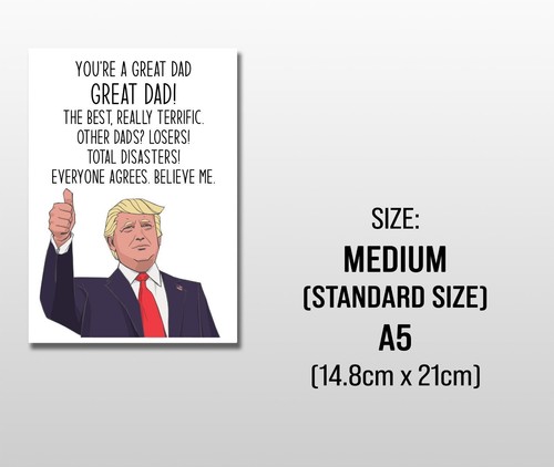 Funny Father's Day Card - Donald Trump - You're a Great Dad, The best! USA Dad - Picture 4 of 4
