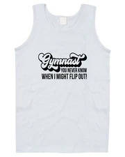 Might Flip Out Men's Sleeveless Vest Funny Gymnast Gymnastics Sport Tank Top 