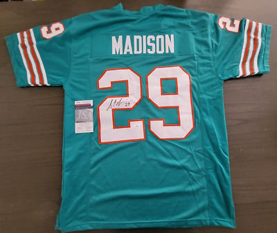 SAM MADISON #29 MIAMI DOLPHINS SIGNED AUTOGRAPHED CUSTOM SZ XL