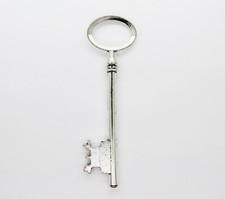 Large Key Pendant Skeleton Key Antiqued Silver Big Steampunk Charm 80mm 3 Inch