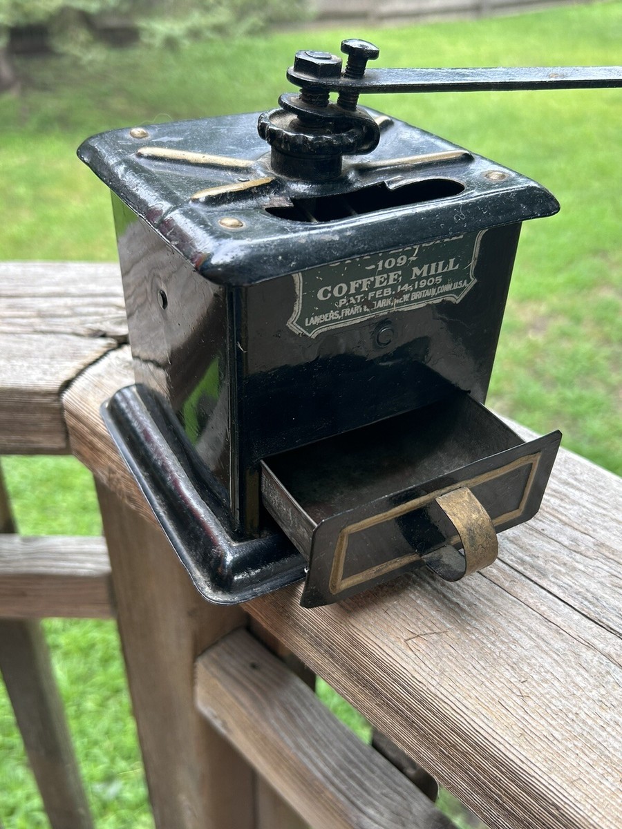 Antique Universal 109 Coffee Mill Grinder Metal Wood Knob