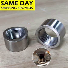 (2) Weld on / Weld in O2 Oxygen Sensor Bung Curved 304 Stainless Steel M18 x 1.5