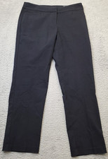 Relativity Dress Pants Womens 12S Black Chambray Pockets Straight Leg Flat Front