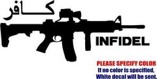 Infidel Ar-15 Army Gun Vinyl Decal Sticker Car Truck Window Bumper Various Sizes Infidel Ar-15 Army Gun Vinyl Decal Sticker Car Truck Window Bumper Various Sizes