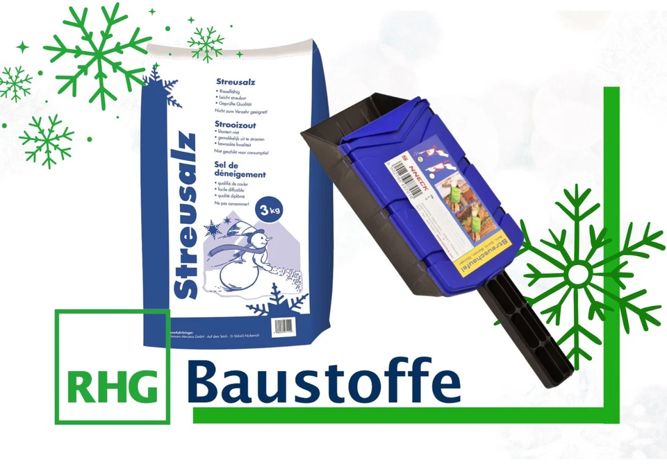 Streusalz 3 Kg Auftausalz Tausalz Premium Hamann + Streuschaufel HaWe