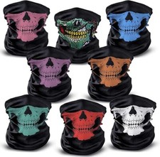 8PCS Skull Face Mask Balaclava Ghost Biker Magic Scarf Dust Proof Sports Bandana