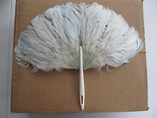 Vintage Light Blue Concave Feather Hand Held ...