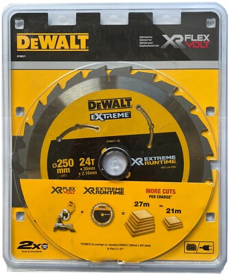 DeWALT EXTREME Kreissägeblatt 250mm 250x30 24Z XR FLEXVOLT Runtime Holz DT99571