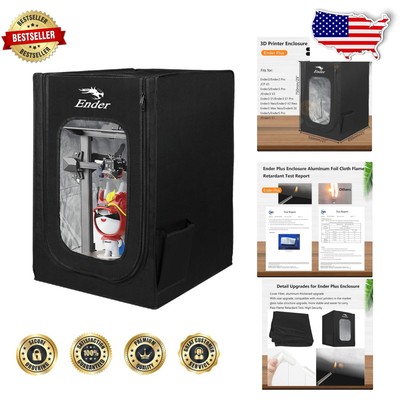 Durable Black 3D Printer Tent - Fireproof, Dustproof & Portable for Ender Models