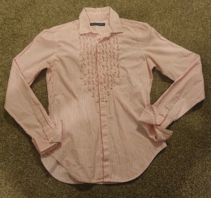 frilly button up shirt