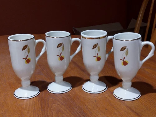 Hall Jewel Tea Autumn Leaf NALCC Espresso Cups, Set of 4