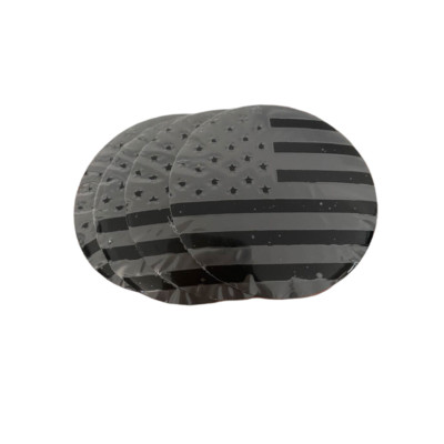 4x 56.6mm Black US American Flag Car Rim Hub Cap Decal Wheel Center Caps Sticker
