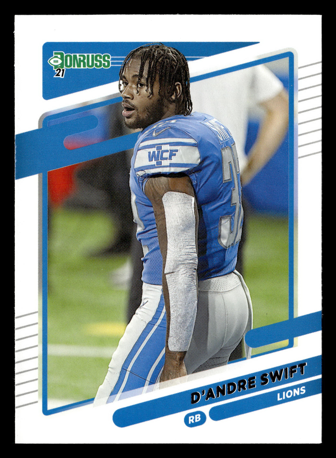 D'Andre Swift 2021 Donruss #171b Detroit Lions NO HELMET SP VARIATION
