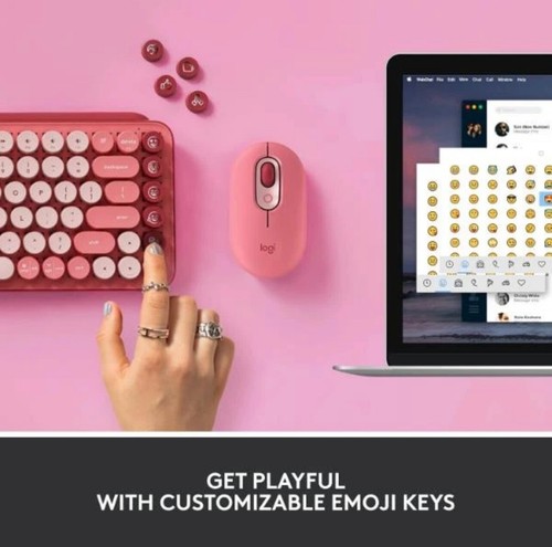 Logitech Pop Keys Wireless Mechanical Keyboard Heartbreaker | Rose - Brand new - Picture 8 of 11