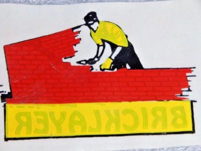 Vintage Bricklayer Sticker Work Union Men Contractor Water Decal Window Glass