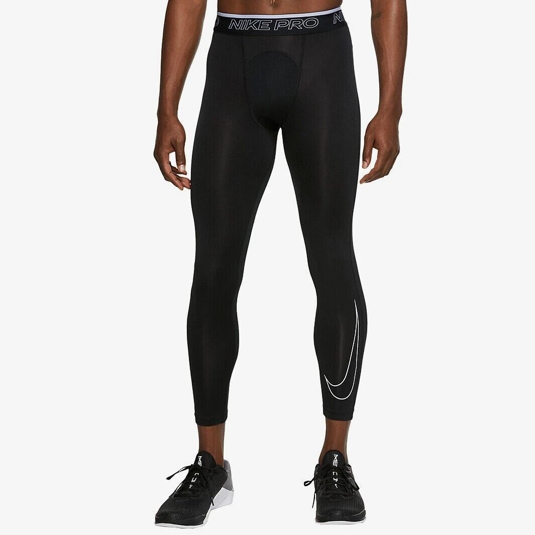 32 NEW Men s Nike Pro Dri FIT 3 4 Training Tights Black DD1919 010 SMALL