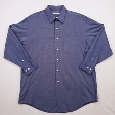 Vintage Brooks Brothers Shirt Mens 17 32/33 Blue Button Up Long Sleeve Stretch