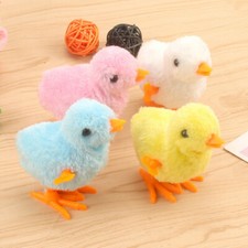 2 Pcs Chick Rabbit Wind Up Clockwork Bouncing Racing Easter Chicken Fluffy