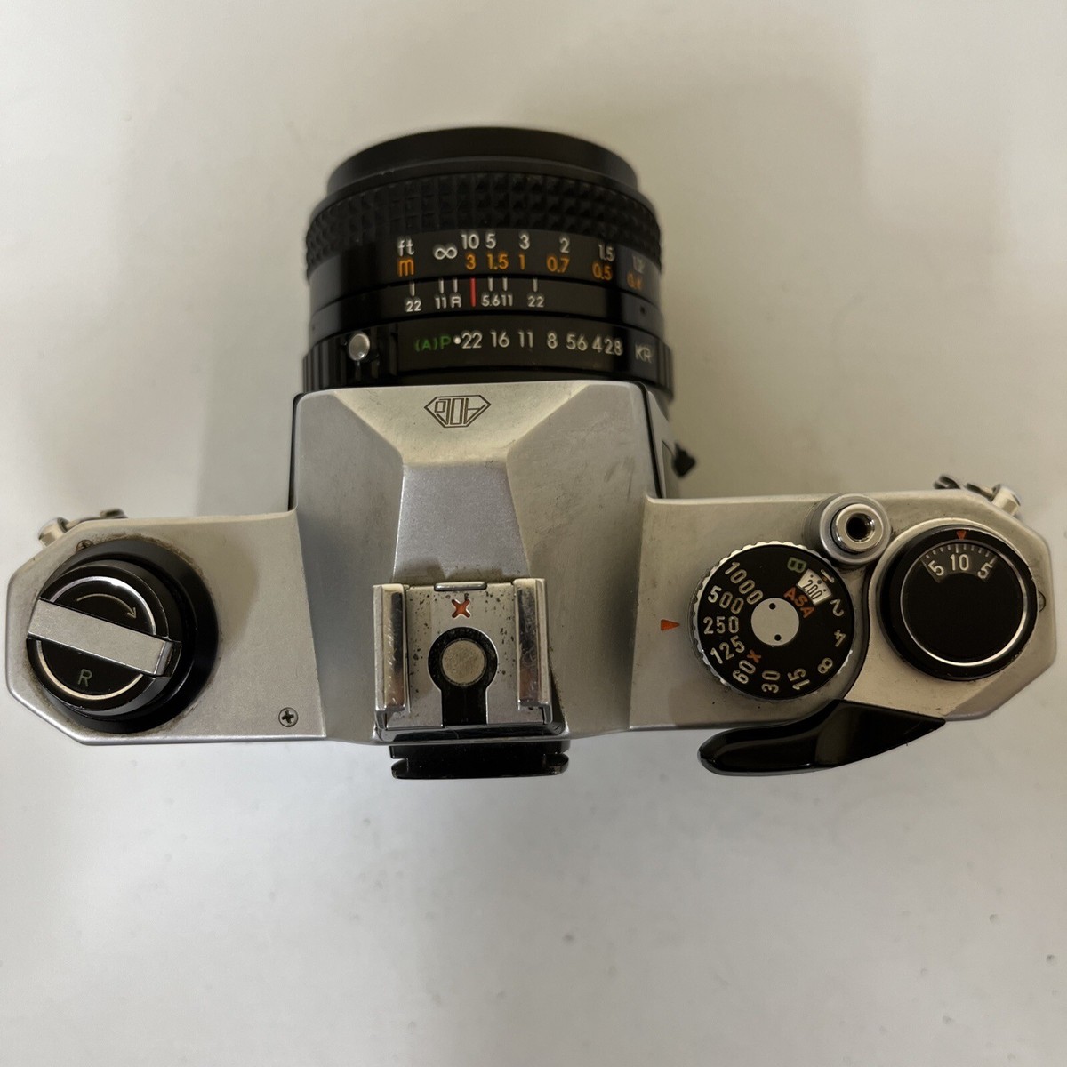 Pentax K1000 35mm SLR Camera w/ 1:2.8 28mm Sears Lens/In Very Good
