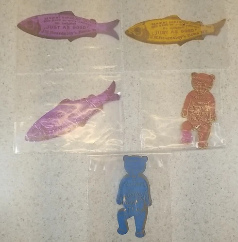 5 Antique Animated Advertising Toys Shredded Codfish, Pop Corn, Coffee/Tea 
