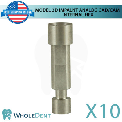 10x 3D  Analog CAD/CAM Abutment Model Lab Dental Int Hex Platform Instrument