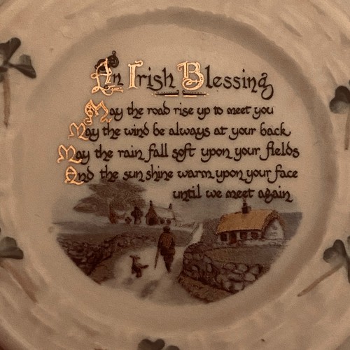 Vintage Belleek An Irish Blessing Saying Small Decorative Hanging Plate - 第 5/24 張圖片