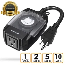 Outdoor Mechanical Outlet Timer 24 Hour Automatic Switch Light Weatherproof