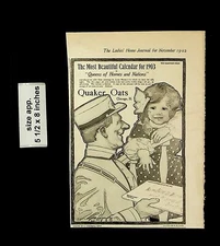 1902 Quaker Oats Calendar Vintage Print Ad 20563