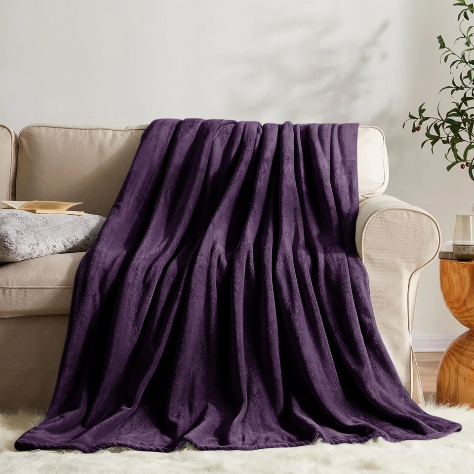 New Extra Large Fleece Blanket Super Soft Reversible Bed Sofa Throw Double King - Image 2 of 4