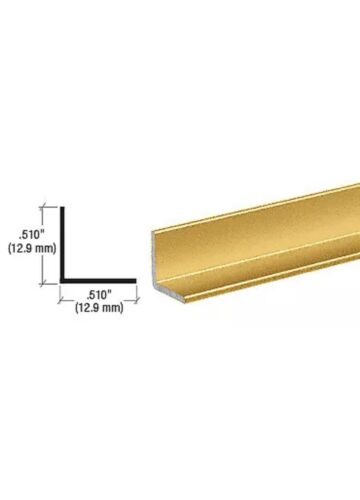 CRL D1627BGA Brite Gold Anodized 1/2" Aluminum Angle Extrusion 144" Stock Length
