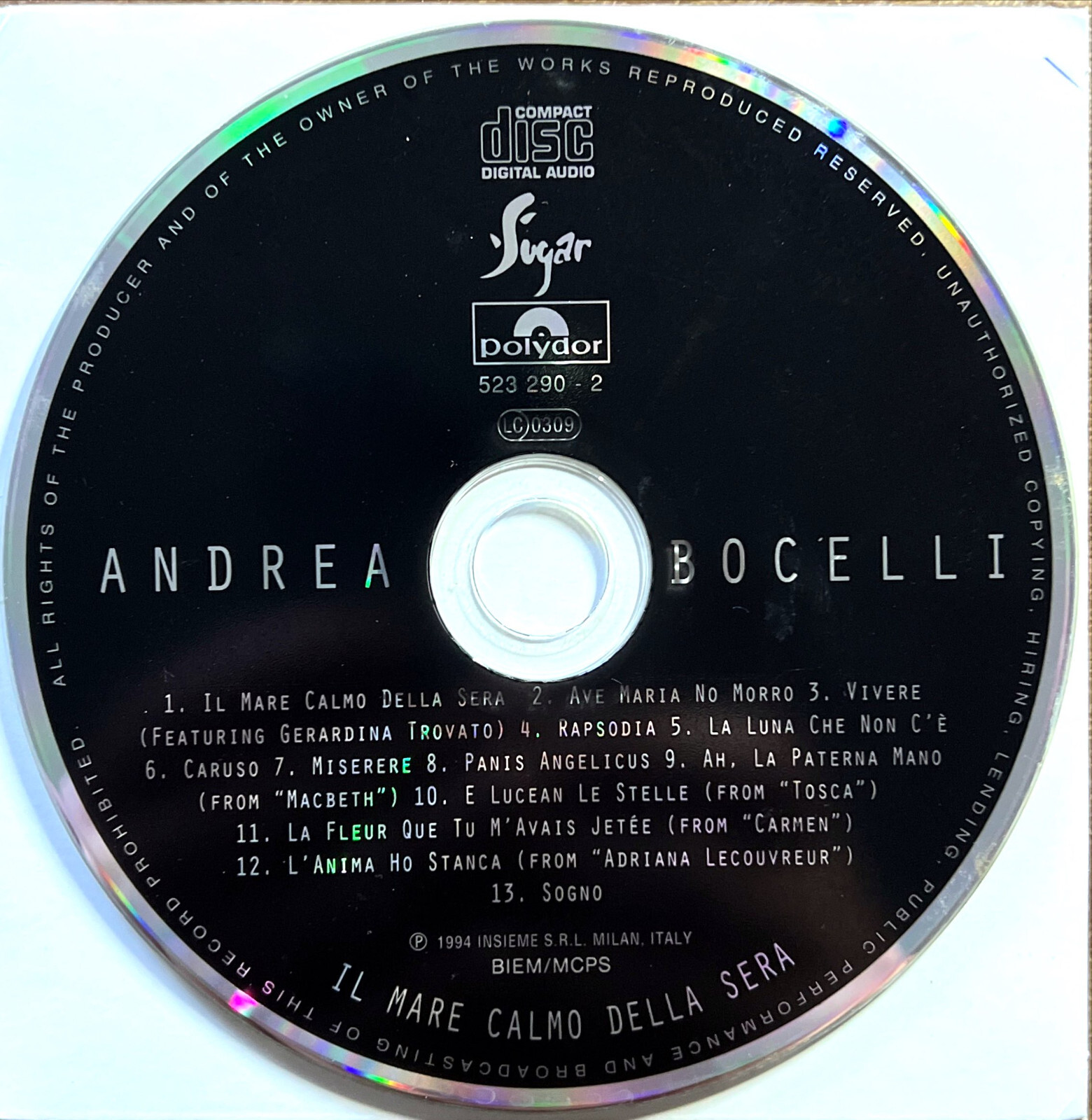 bocelli il mare calmo della sera