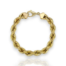 Rope Chain Bracelet - 10K Yellow Gold - Hollow