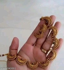 Indian Bollywood Gold Plated Kundan Choker Bridal Necklace Earrings Jewelry Set