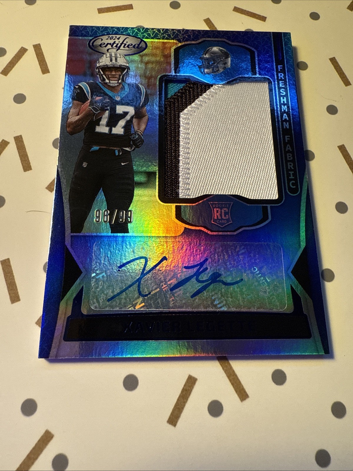 2024 Certified Freshman Fabric Mirror Signatures Blue Xavier Legette RPA /99