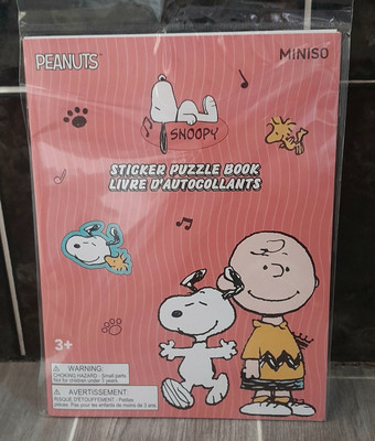 Neu Miniso PEANUTS Snoopy & Charlie Brown Sticker Puzzle Buch