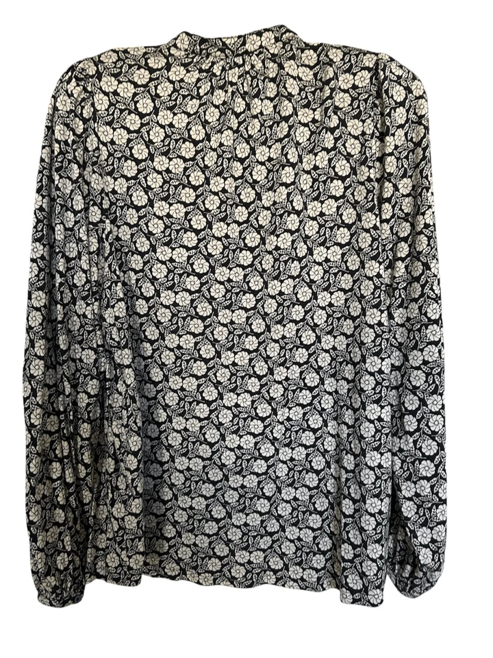 Boden женская блузка размер 12 черный белый цветочный хлопок модальный длинным рукавом - Изображение 2 из 4