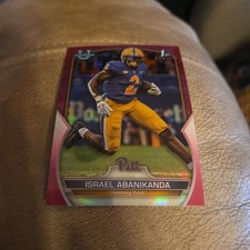 2022 Bowman Chrome University Pink Refractor Israel Abanikanda RC #95 Pittsburgh