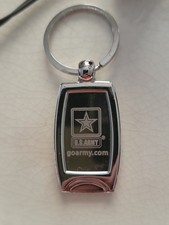United States US Army Go Army Silver Metal Keychain Key Ring. Used.