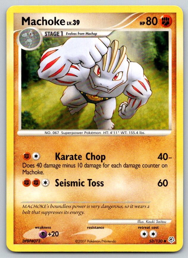 Machoke Diamond & Pearl 53/130 Pokemon Card NM